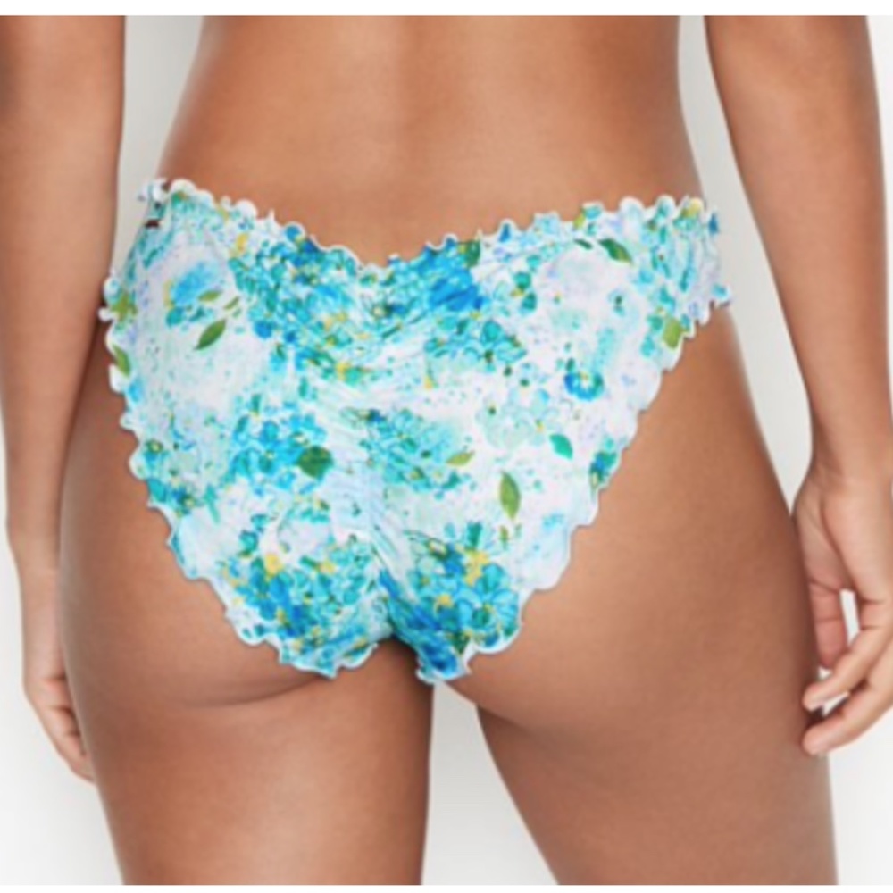 NO OFFERS FIRM PRICE NWT Victoria' Secret Capri Ruffle Cheeky Swim Bikini Bottom - Picture 2 of 3